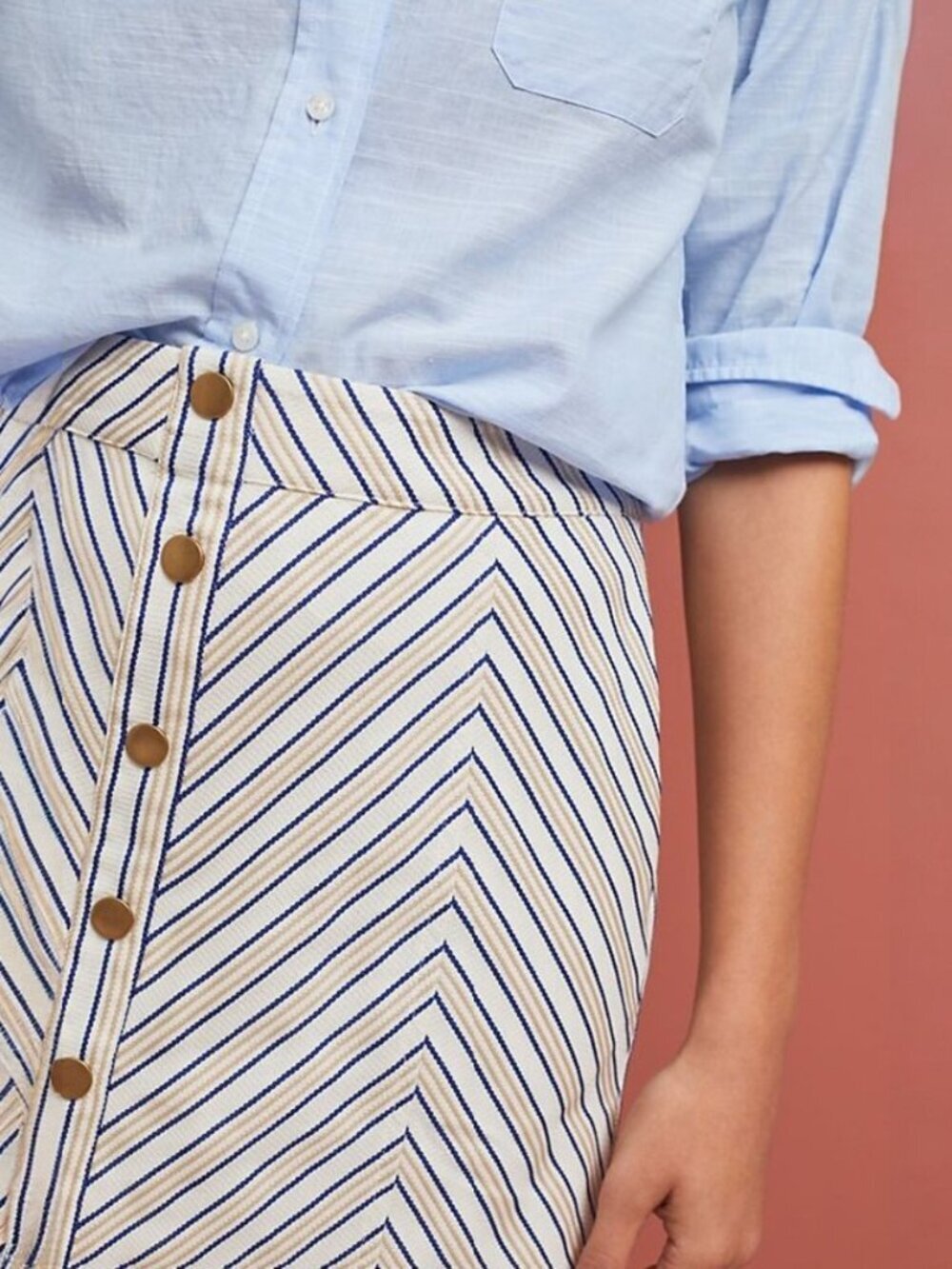 NWT Anthropologie Striped Mini Skirt by ISLA MAUDE - Picture 4 of 9